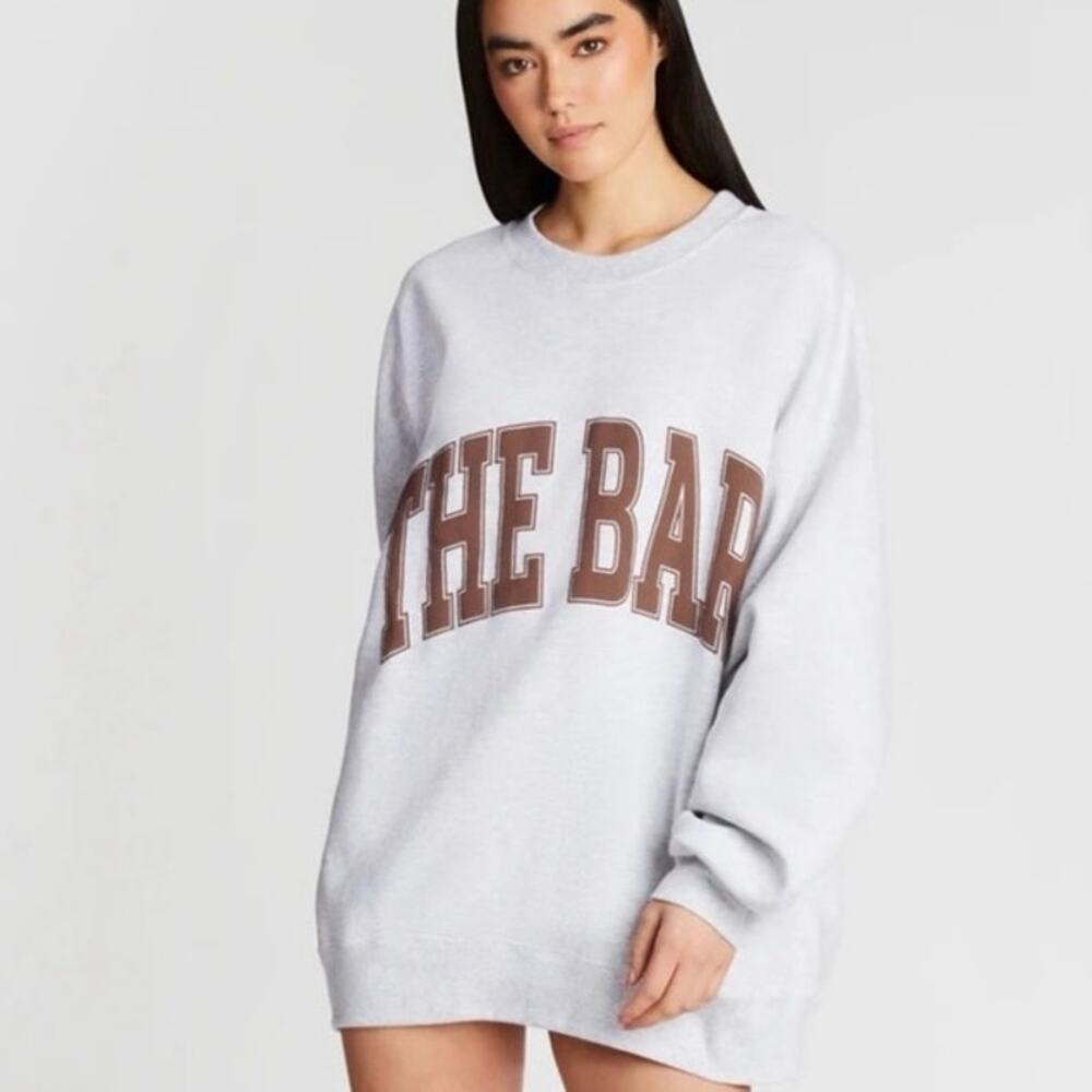 The Bar Oversized Varsity Fleece Crewneck Sweatshirt XL